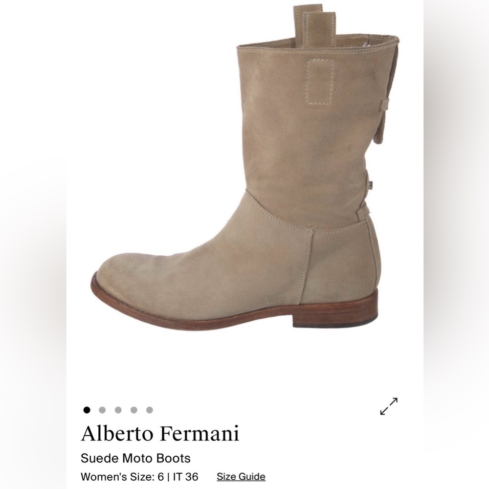 Alberto Fermani Beige Suede Ankle Boots